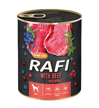 DOLINA NOTECI Rafi mokra pasja hrana z govedino - 800g