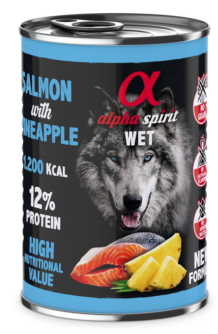 ALPHA SPIRIT WET Losos z ananasom - mokra hrana za pse, 400 g