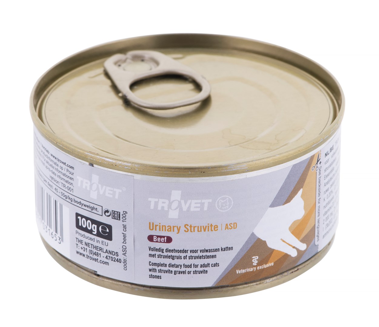 Trovet ASD Mokra hrana za mačke Urinary Struvite z govedino - 100 g