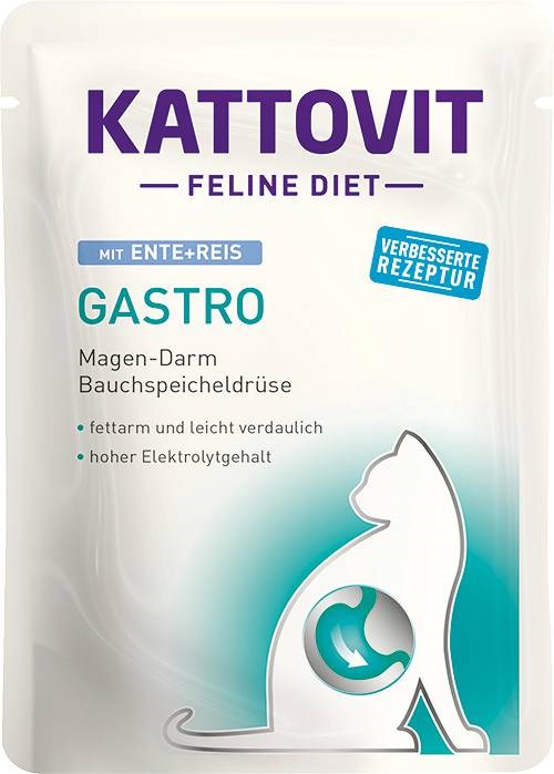 KATTOVIT Feline Diet Gastro Piščanec z rižem - mokra hrana za mačke - 85g