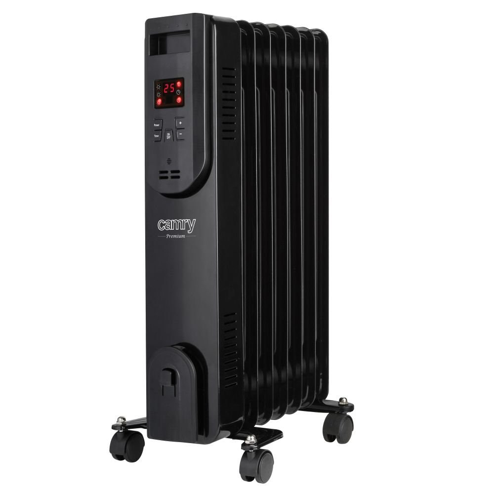 Adler AD CR 7812 oljni grelnik, 1500 W, 7 reber, daljinski upravljalnik, črn