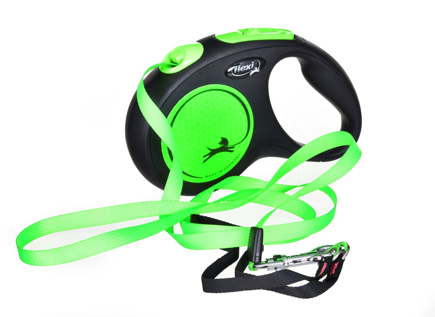 FLEXI New Neon M zelen uvlačni povodec - 5 m