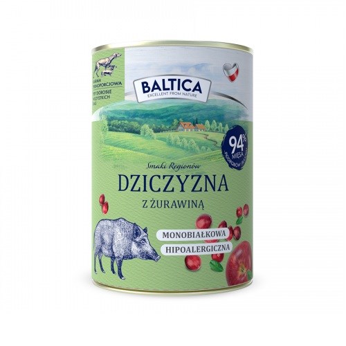 BALTICA Smaki regionów – mokra hrana za pse, jelenovina z brusnicami, 400g