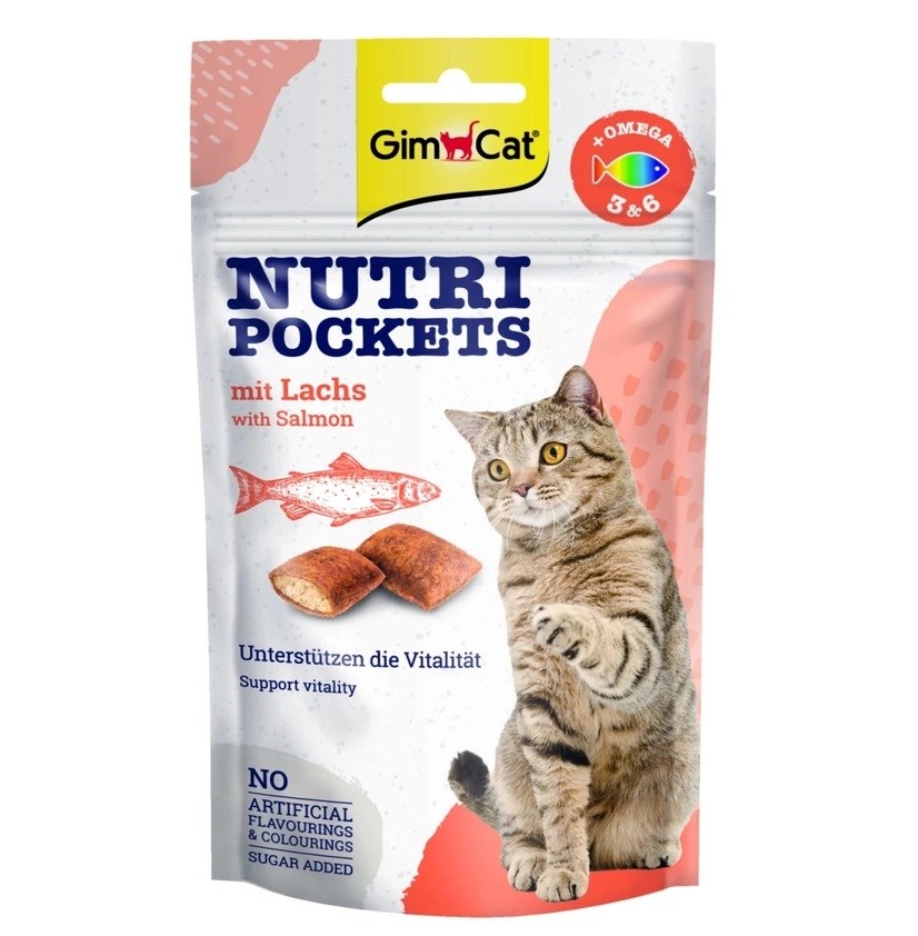 Gimcat Nutri Pockets Pasje priboljške z lososom, 60g