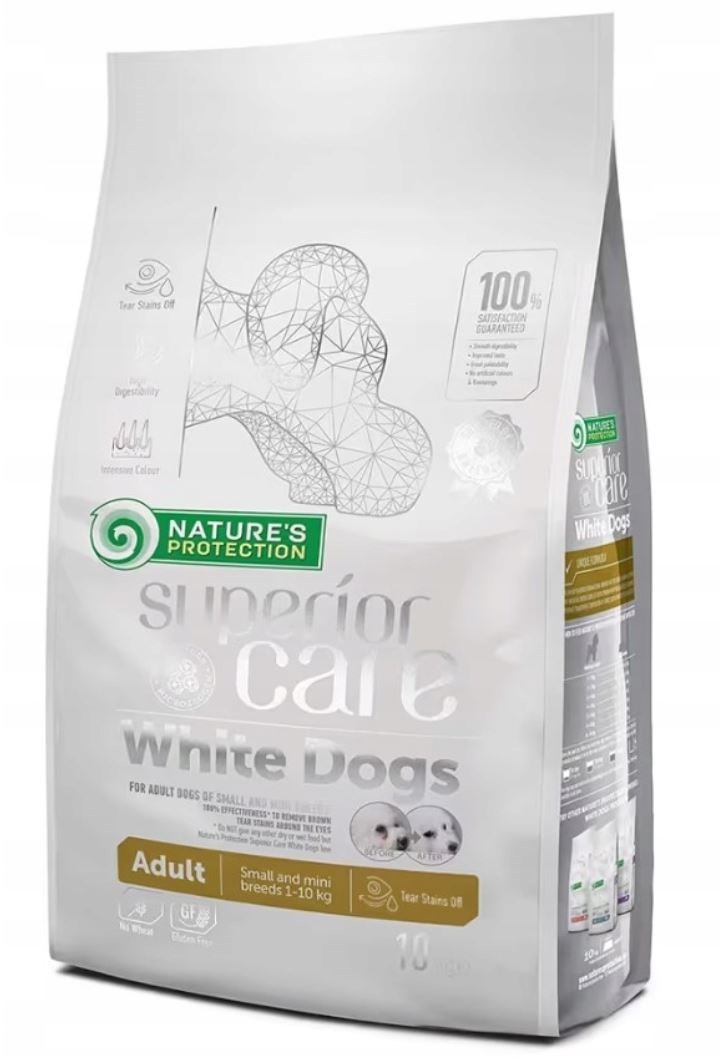 NATURE'S PROTECTION Superior Care White Dogs Grain Free Adult Small Lamb, suha hrana za pse, 10 kg