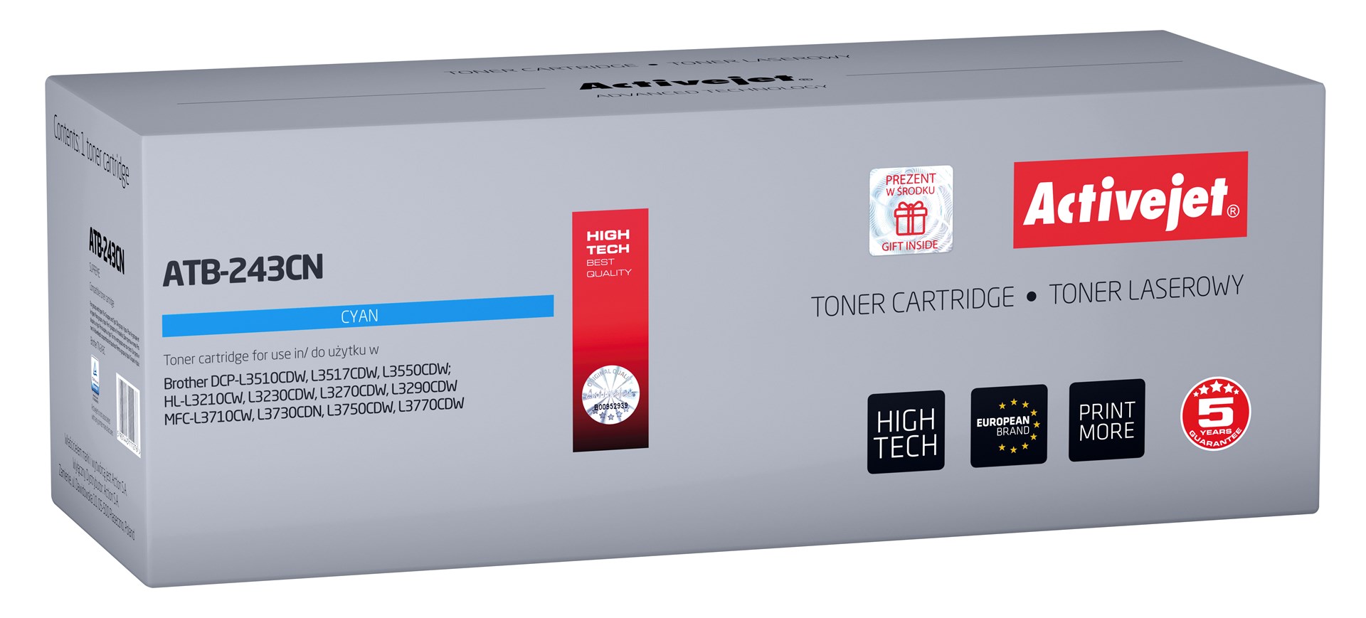 Activejet ATB-243CN toner (nadomestilo za Brother TN-243C), Supreme, 1000 strani, cian