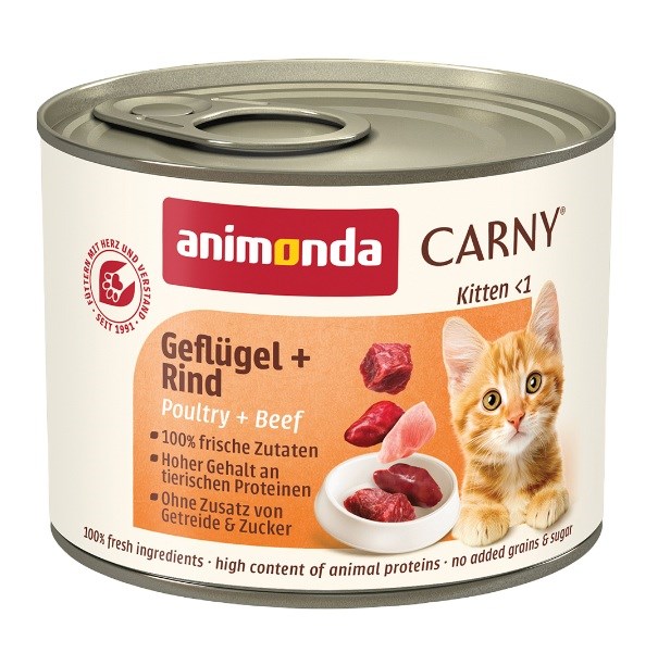 ANIMONDA Carny Kitten Piščanec & Govedina - mokra hrana za mačke - 200 g
