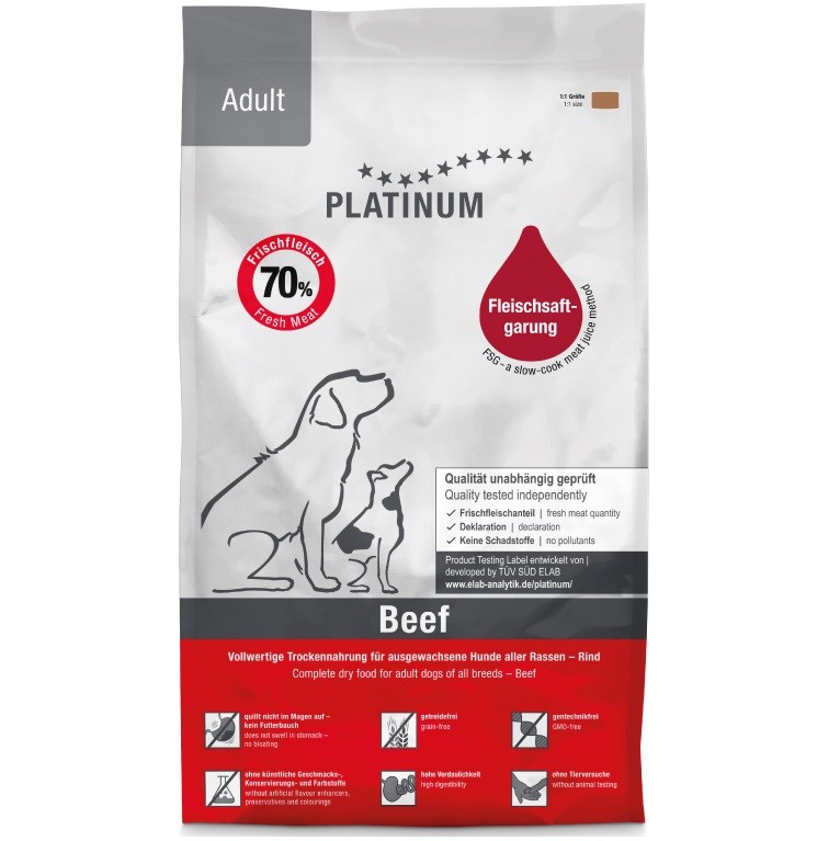 PLATINUM Adult govedina polsuha hrana za pse - 5kg