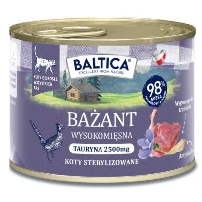 BALTICA Smaki regionów Pašteta s fazanom - mokra hrana za mačke, 185g