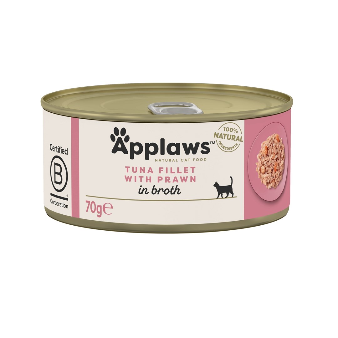 APPLAWS Mokra hrana za mačke, tuna z rakci v brozgi, 70g