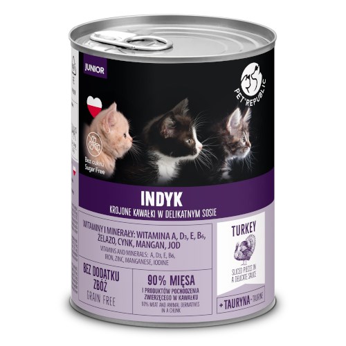 PET REPUBLIC JUNIOR Piščanec - Mokra hrana za mačke - 400g