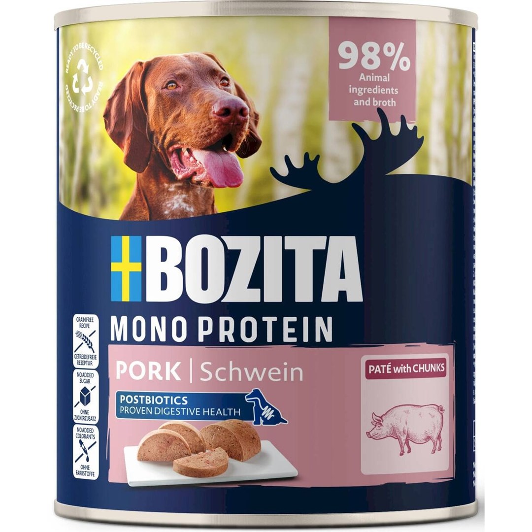 BOZITA Mono Protein Pašteta Svinjska - mokra hrana za pse - 800g