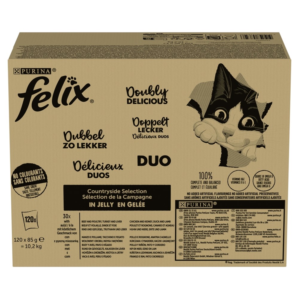 PURINA Felix Fantastic Duo Mix - mokra hrana za mačke, 120x85g