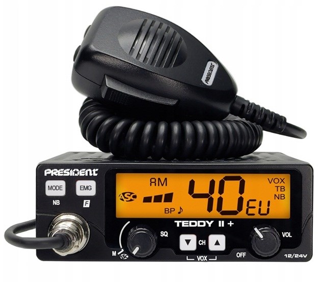 President Teddy II+ AM/FM CB radio, črna