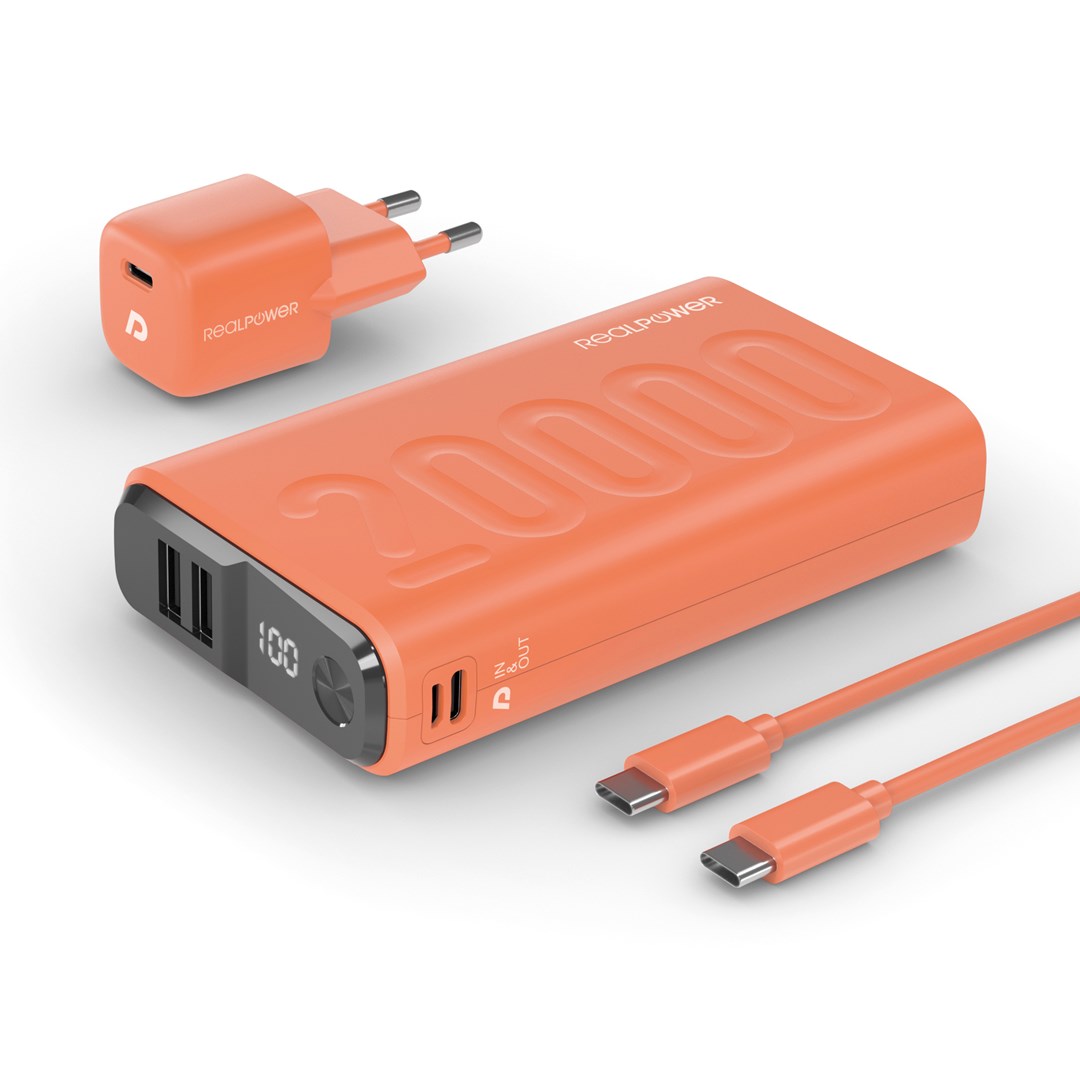 NON Power bank PB-20000, 20000 mAh, oranžna