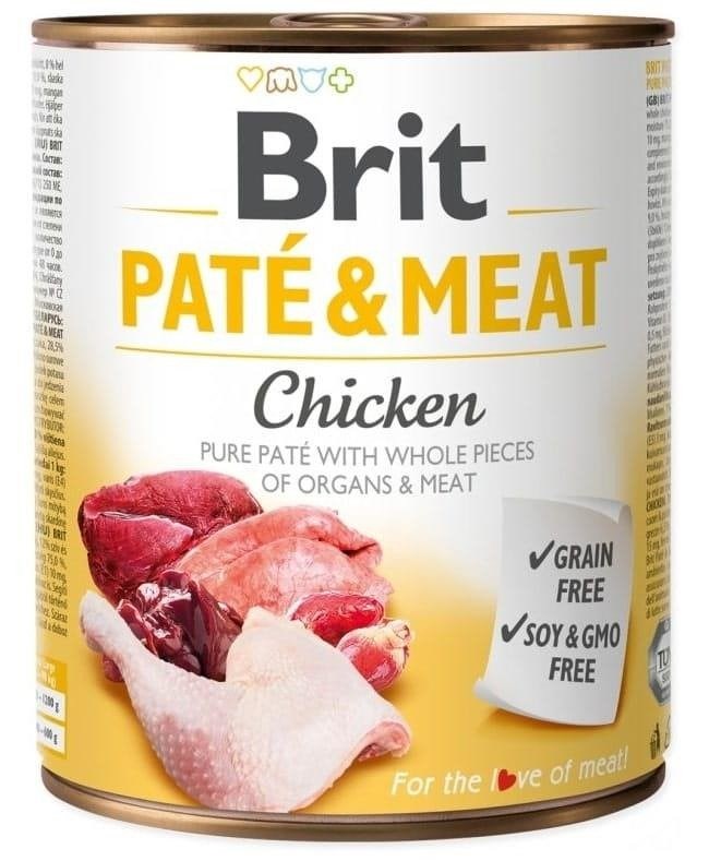 BRIT Paté & Meat s piščancem - mokra hrana za pse - 800g
