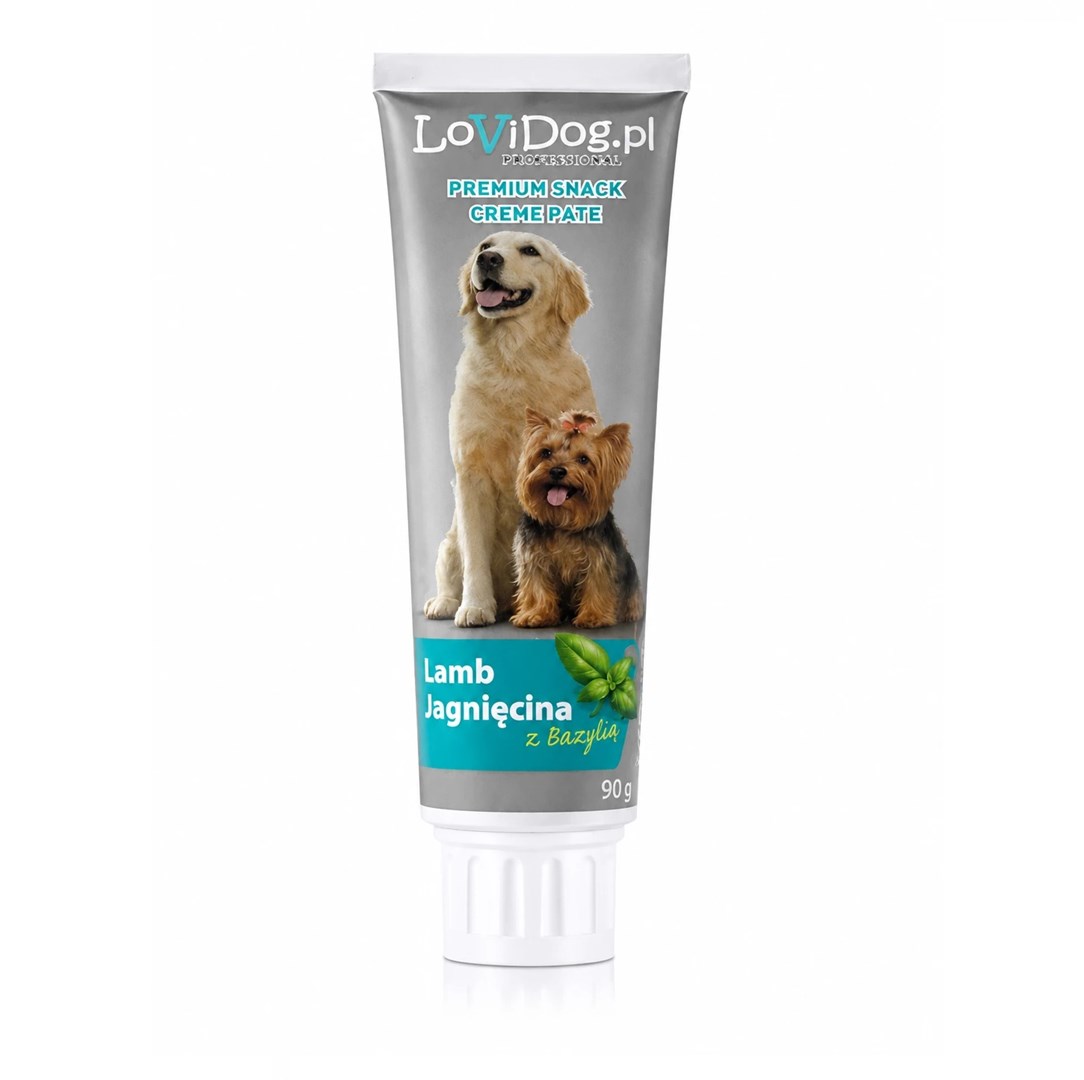 LOVIDOG Priboljšek za pse z jagnjetino in baziliko – 90g