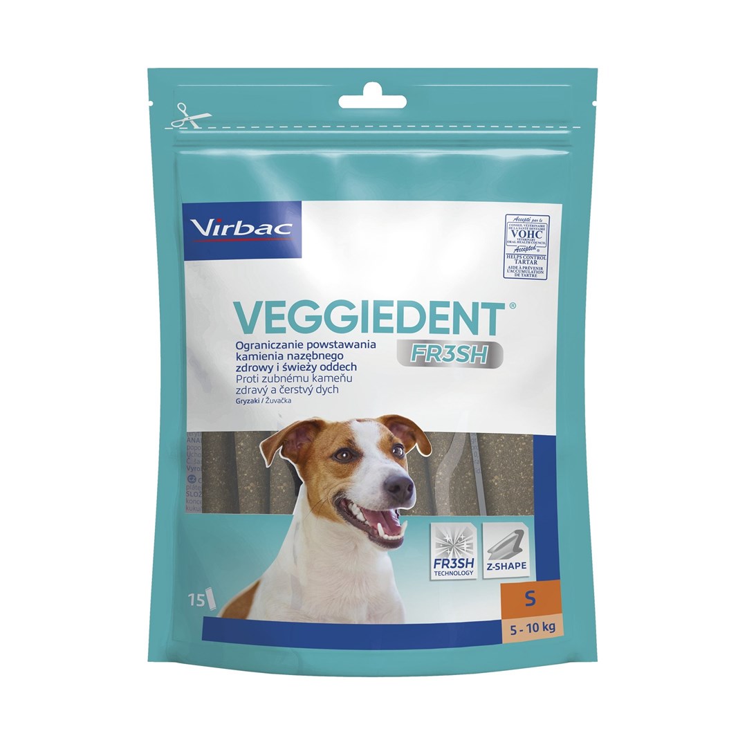 Veggiedent Fresh S (5–10 kg) – pasja priboljšek za zobe, 456 g