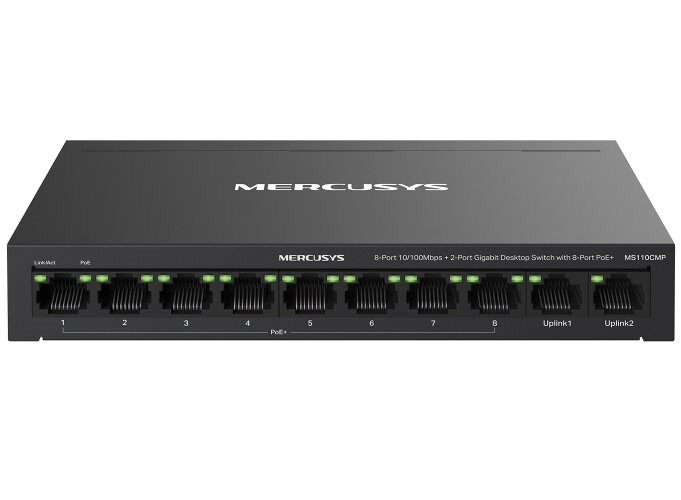 Omrežni stikalo Mercusys MS110CMP z podporo za PoE, črn