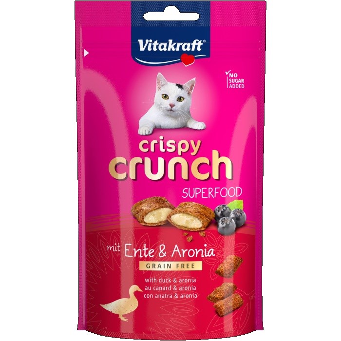 Poslastica za mačke Vitakraft Crispy Crunch, piščanec z aronijo - 60g