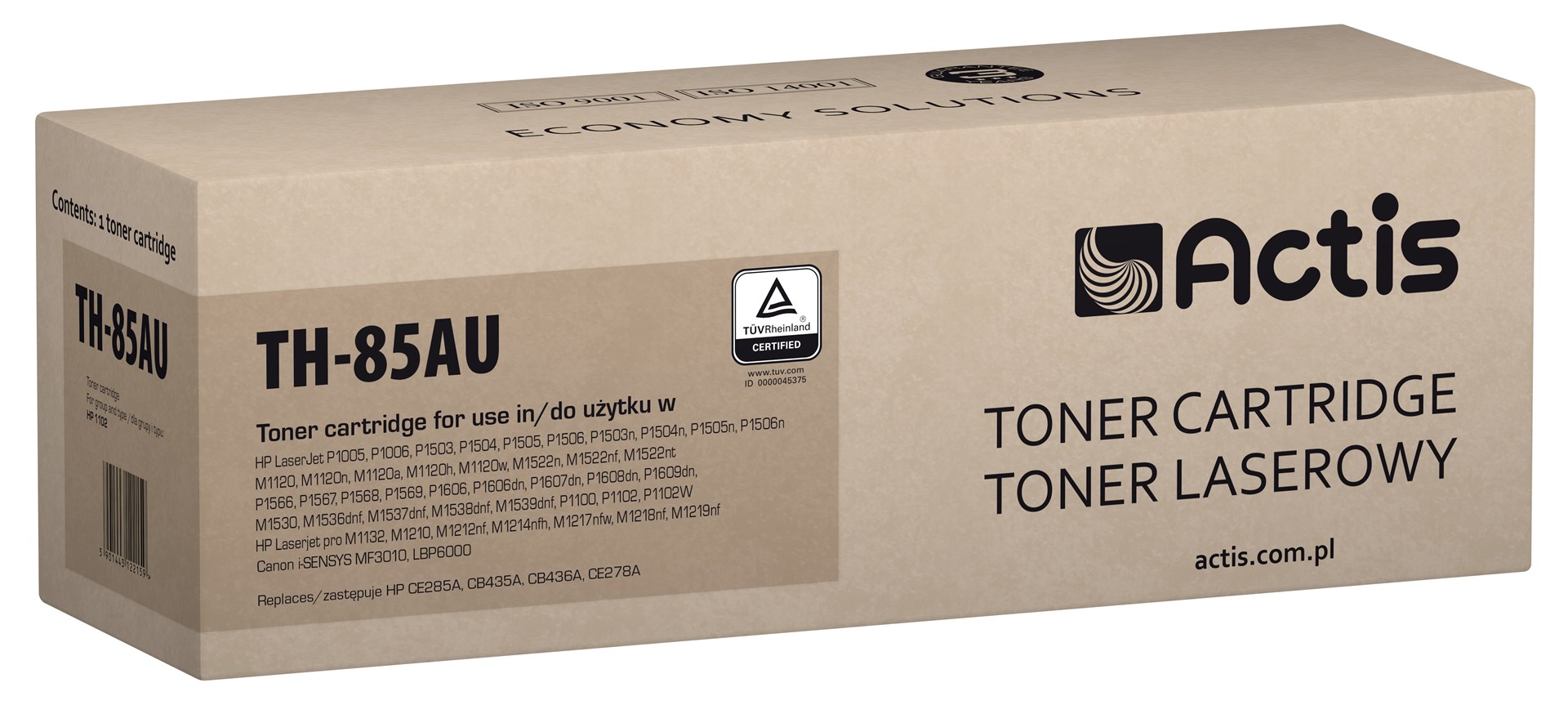 Actis TH-85AU toner, združljiv s HP (CE285A, CE278A, CB435A, CB436A), 2100 strani, črn