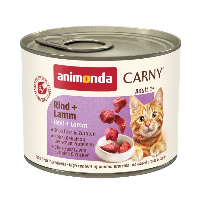 Animonda Carny mokra hrana za mačke, govedina in jagnjetina, 200 g