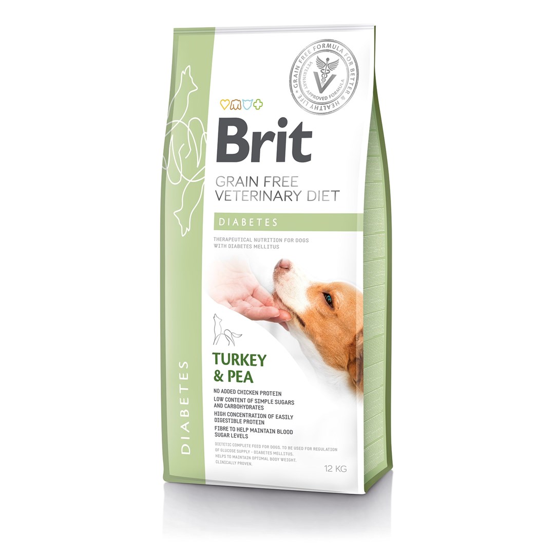 BRIT Veterinary Diet Grain Free Diabetes - Suha pasja hrana s puranom, 12 kg