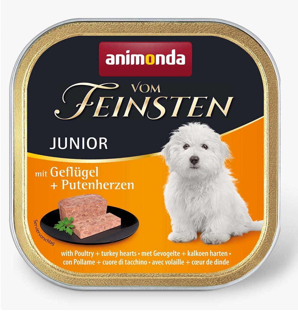 ANIMONDA Vom Feinsten Junior Piščanec in puranovo srce, 150g
