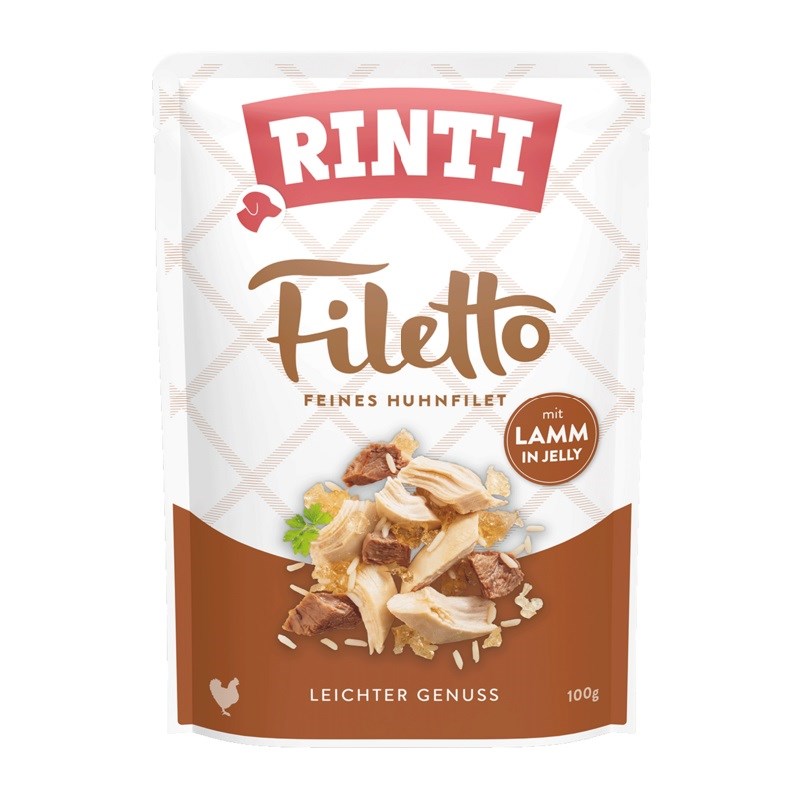 Rinti Filetto piščanec z jagnjetino – mokra hrana za pse, 100g