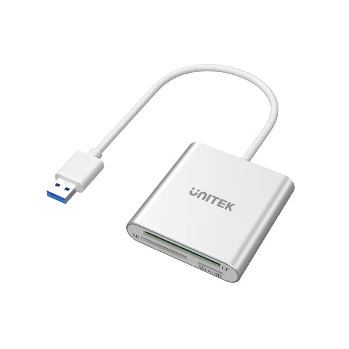 Bralnik kartic UNITEK Y-9313 USB 3.2 Gen 1, srebrn