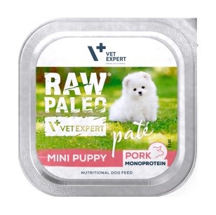 VETEXPERT Raw Paleo Mini Puppy Svinjska Pastera - Mokra hrana za pse - 150g