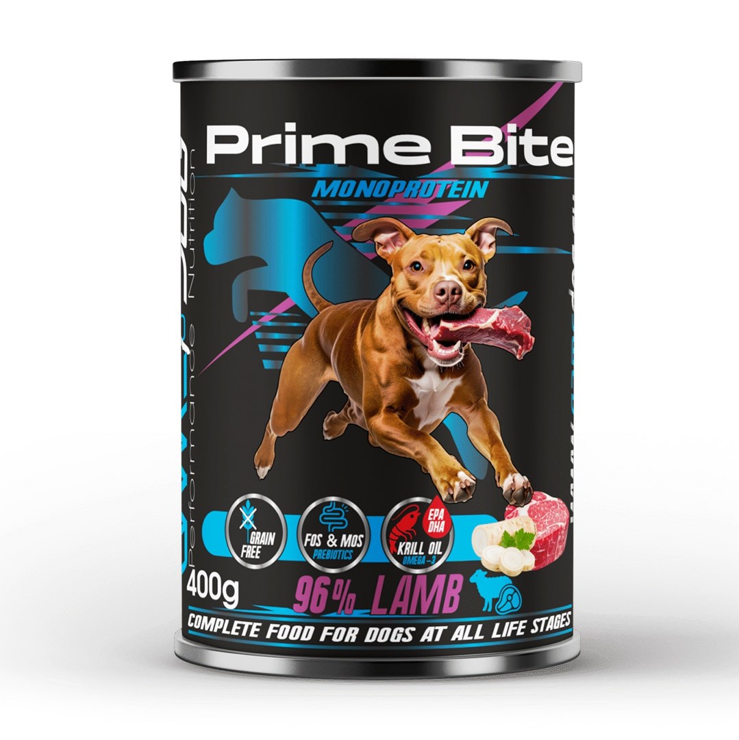 PRIME BITE Monoprotein jagnjetina s peteršiljem - mokra hrana za pse - 400 g