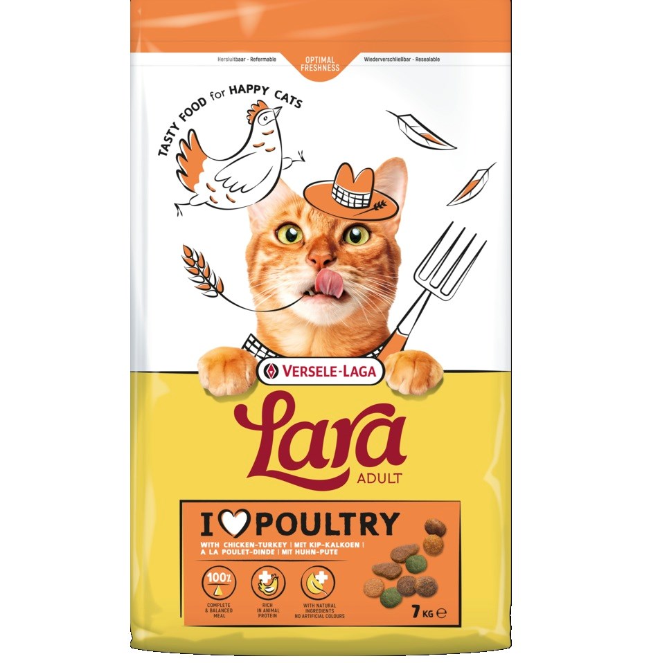 VERSELE-LAGA Lara Adult Turkey with Chicken - suha mačja hrana, 7 kg