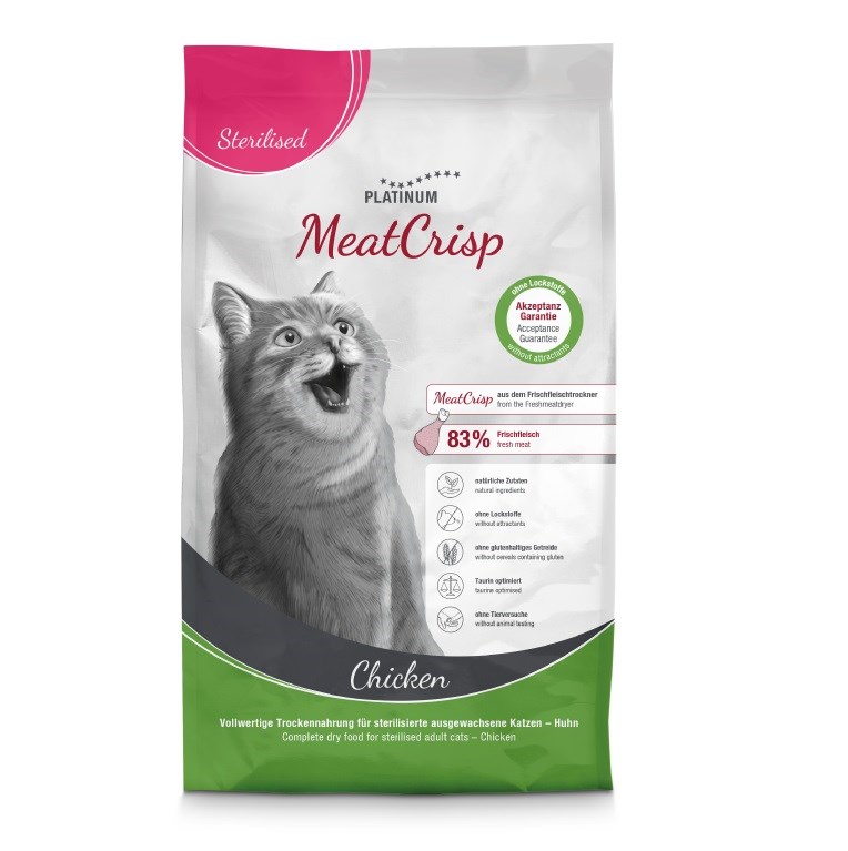 SUHA HRANA ZA MAČKE PLATINUM MeatCrisp Sterilised Chicken, 1,5kg