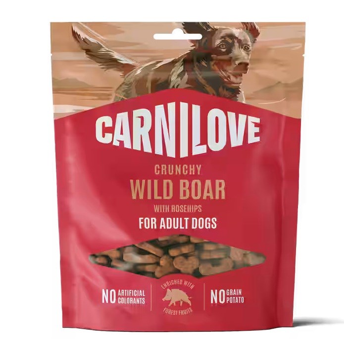 CARNILOVE Crunchy Wild Boar with Rosehips - Pasji priboljški - 200g