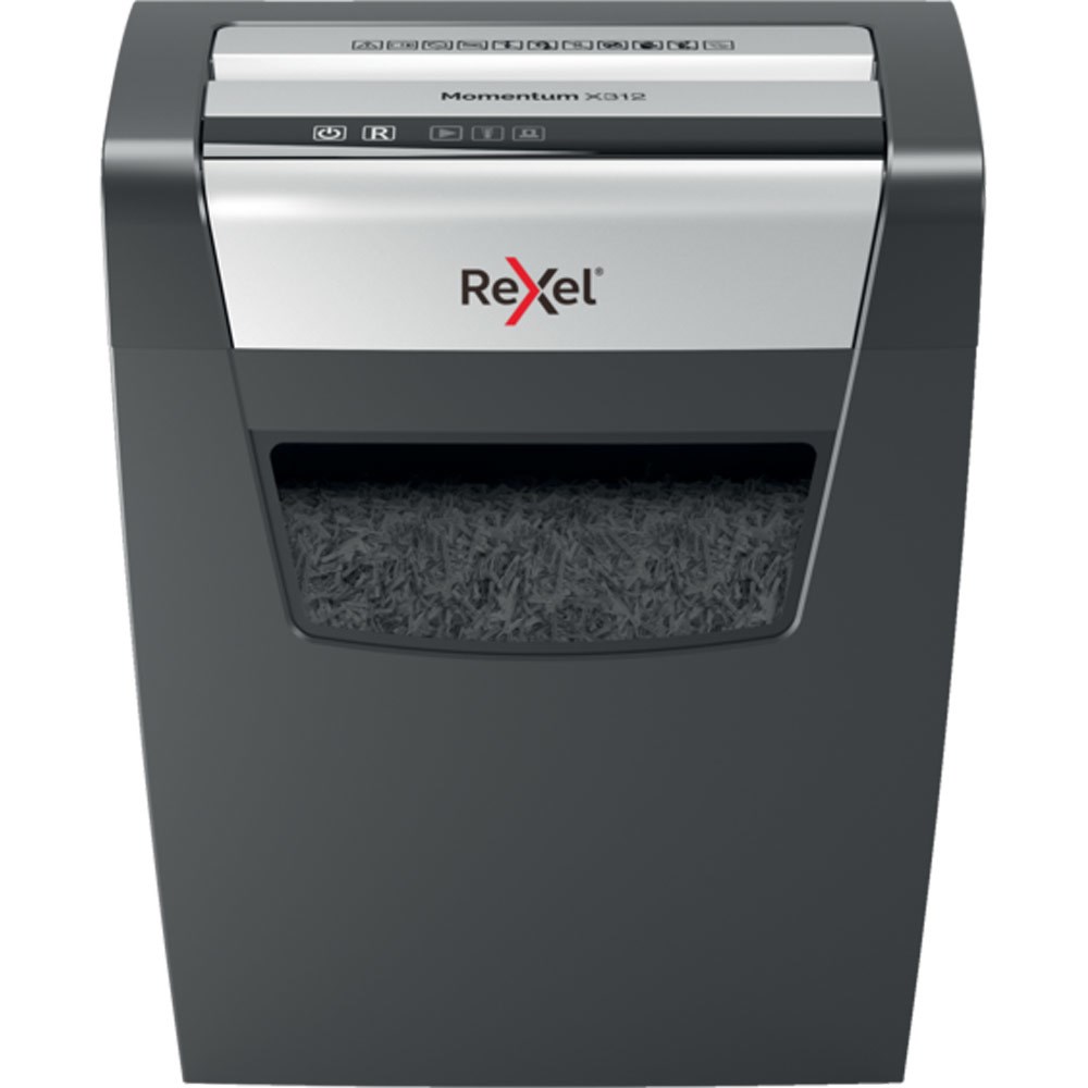 Rexel Momentum X312 drobilnik papirja, rezanje na delce, P-3, črn/siv