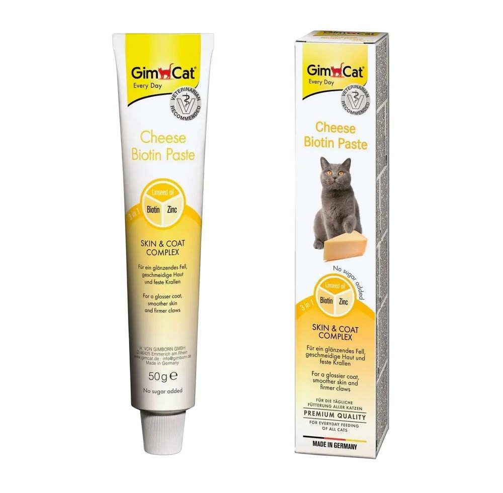 GimCat sirna pasta s biotilnom za mačke, 50g
