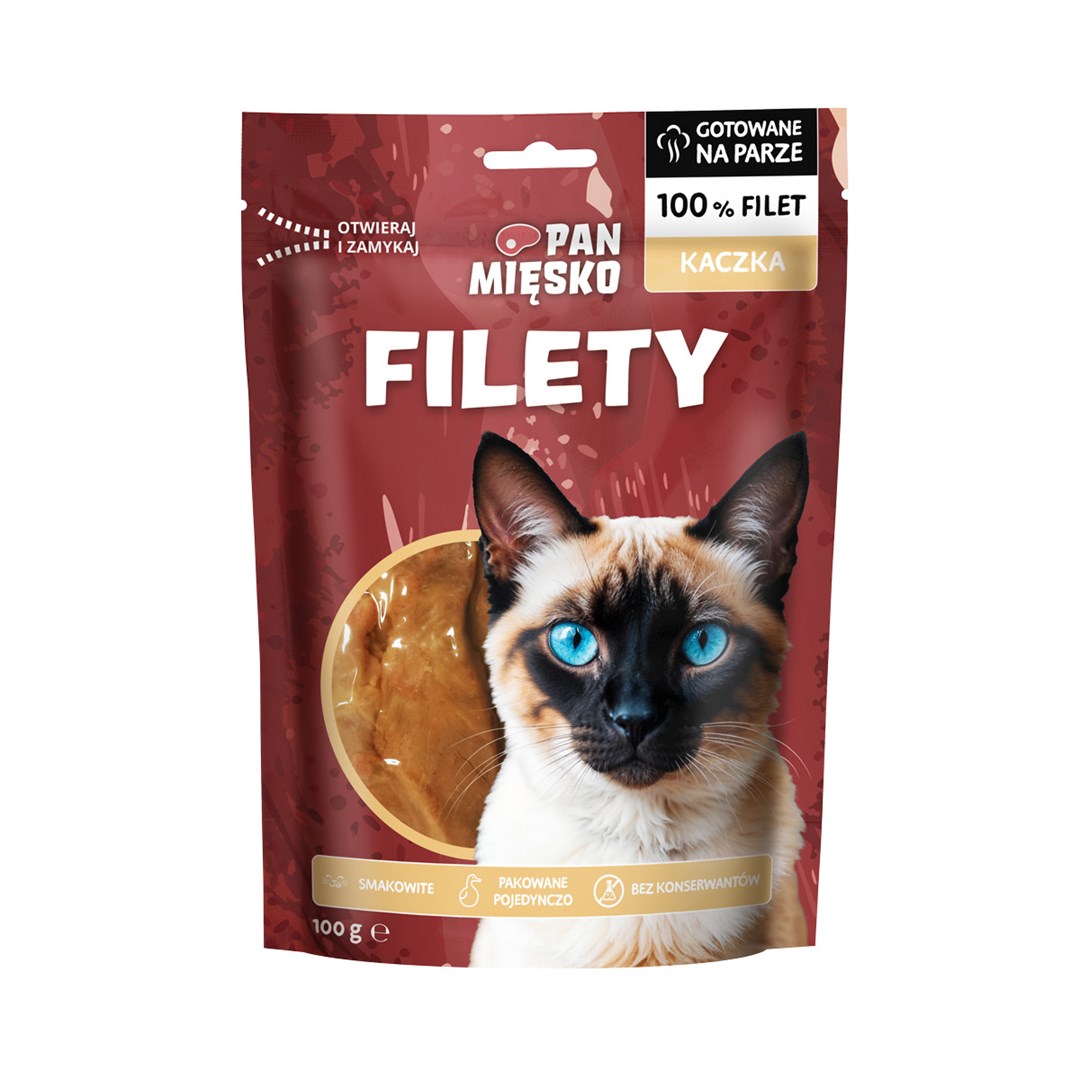 PAN MIĘSKO račji fileji - priboljški za mačke - 100g
