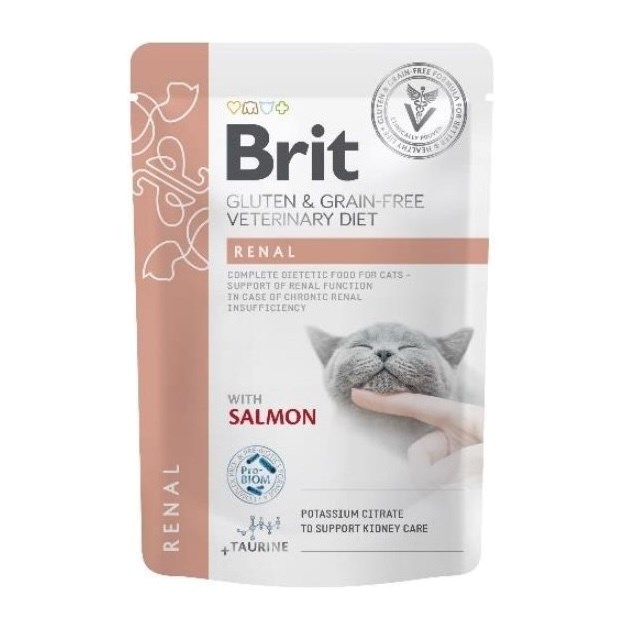 BRIT VD Renal Cat Pouch - Mokra hrana za mačke za zaščito ledvic - 12x85g