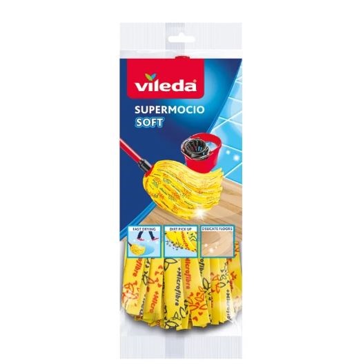 Nadomestna glava za Vileda Soft mop, viskoza, rumena