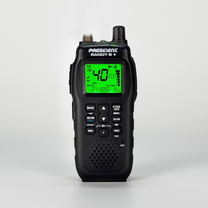 President Randy III Plus ASC prenosni CB radio, AM/FM, črn