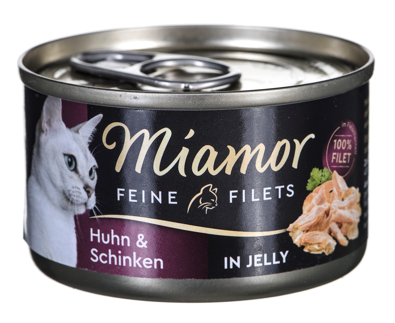MIAMOR Feine Filets Mokra hrana za mačke, piščanec s šunko, 100g