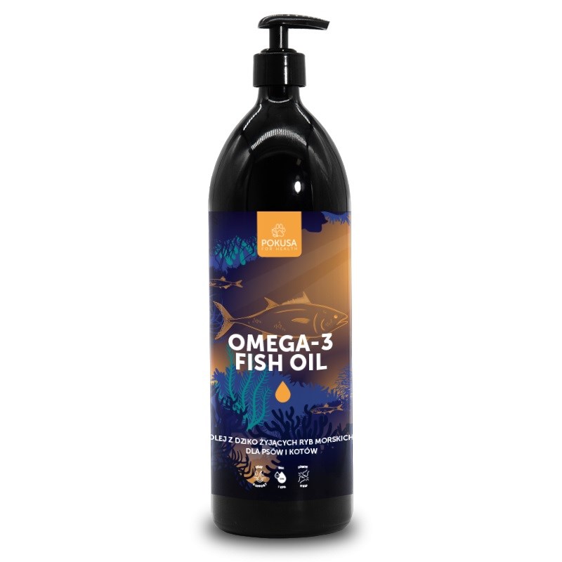 POKUSA Omega-3 Ribje olje - ribje olje za pse in mačke – 250 ml