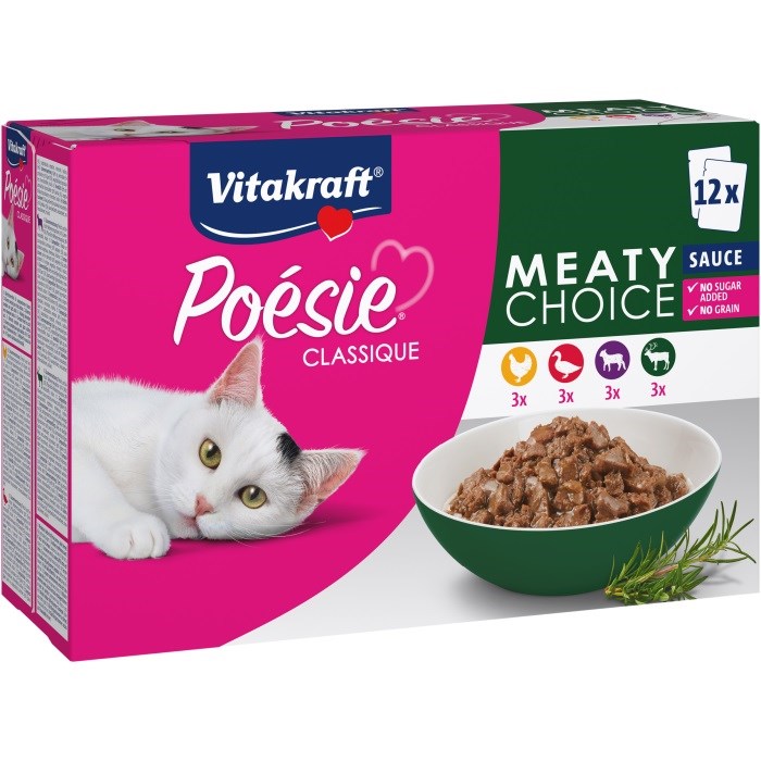VITAKRAFT Poésie Classique - mokra hrana za mačke, piščanec, 12 x 85g