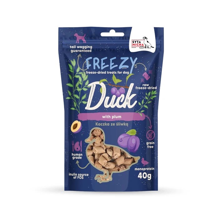 SMH SYTA MICHA Freezy Duck pasja poslastica z jabolki, 40g