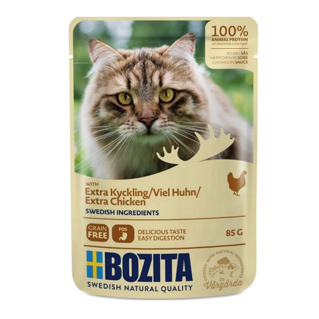 BOZITA Koščki v omaki s piščancem - mokra hrana za mačke - 85g