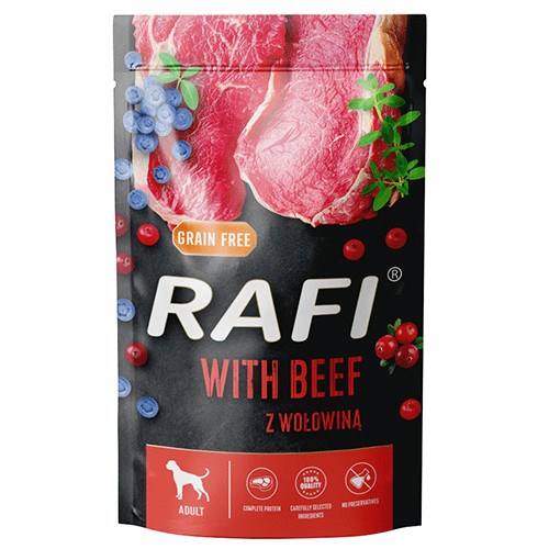 Pasja hrana DOLINA NOTECI Rafi z govedino, 500g
