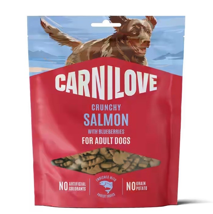 CARNILOVE Crunchy Salmon with Blueberries - Pasji priboljški - 200g