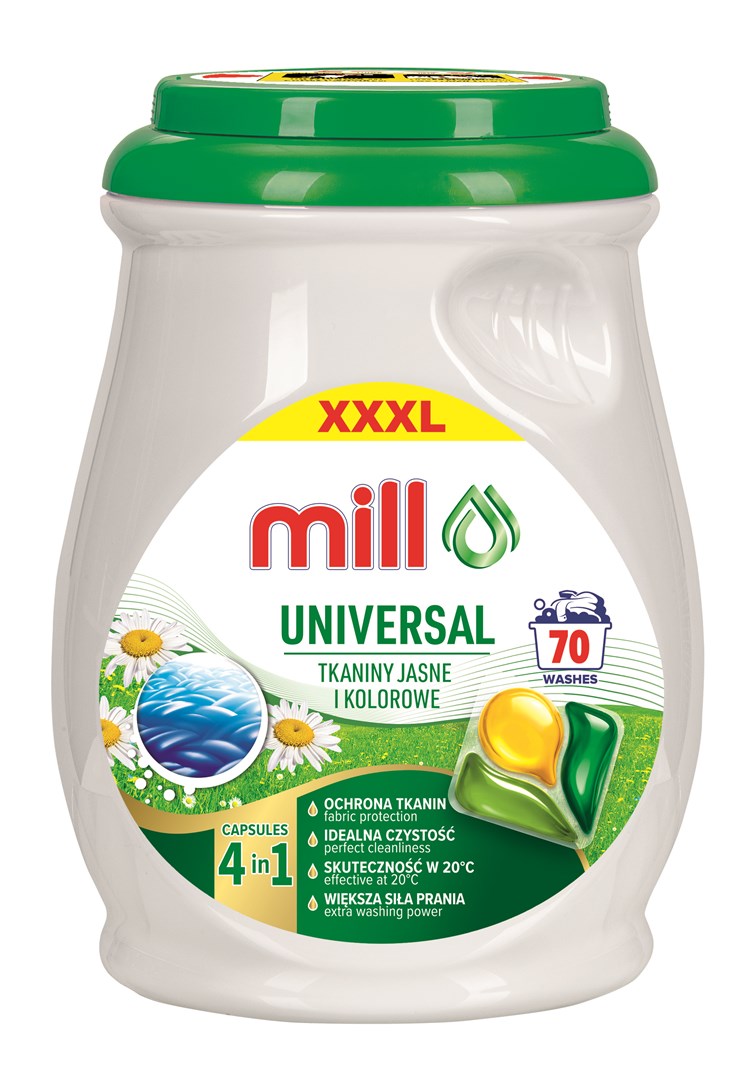 MILL PROFESSIONAL 3-komorne univerzalne pralne kapsule, 70 kom.