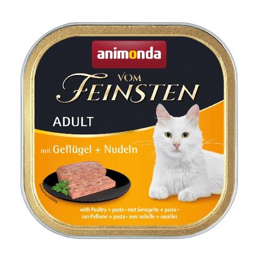 ANIMONDA Vom Feinsten Mokra hrana za odrasle mačke, perutnina s testeninami, 100g